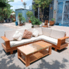 Thanh lý Bộ ghế sofa gỗ sồi bọc nệm như mới