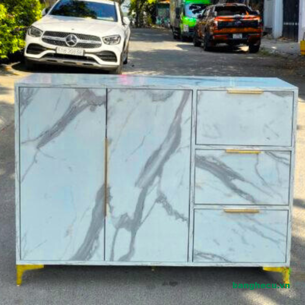 Tủ hồ sơ thấp 1m2x90cm gỗ MDF vân giả đá