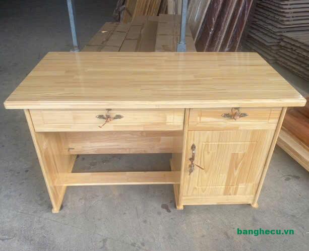 Bàn làm việc gỗ tự nhiên 1m2x60cm có hộc thanh lý