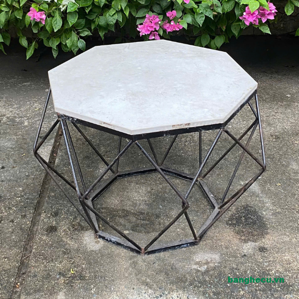 Bàn trà sofa kim cương mặt đá chân sắt thanh lý