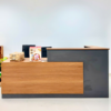 Quầy lễ tân, thu ngân chữ L gỗ MDF đóng mới