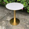 Bàn tròn cafe chân trụ mạ vàng cao cấp thanh lý