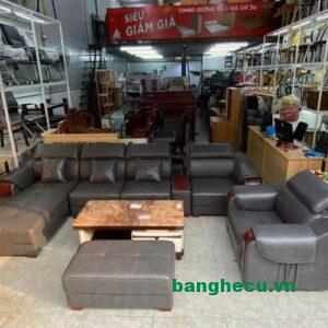 Bộ ghế sofa da phòng khách kèm bàn cao cấp