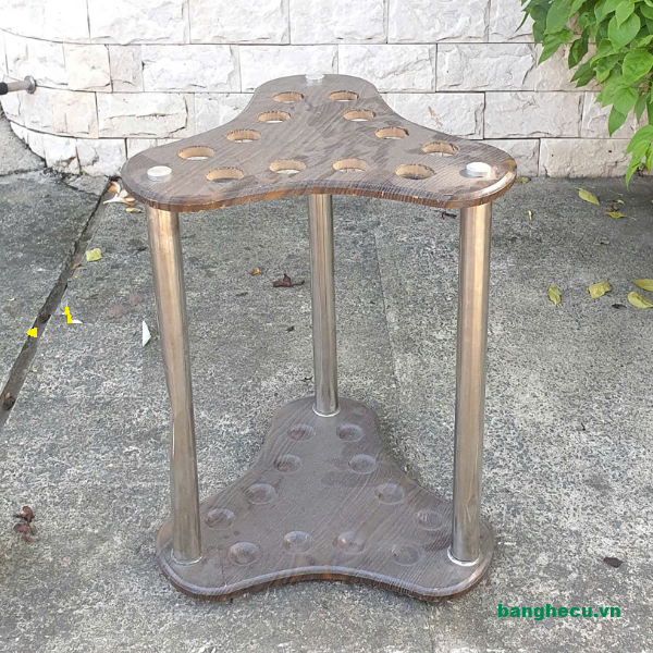 Giá để cơ bi-da mặt gỗ khung inox thanh lý