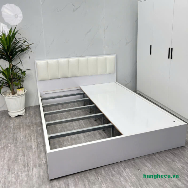 Giường ngủ bọc nệm da cao cấp 1m6 - Ảnh 2
