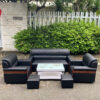 Bộ sofa da văn phòng màu đen cao cấp