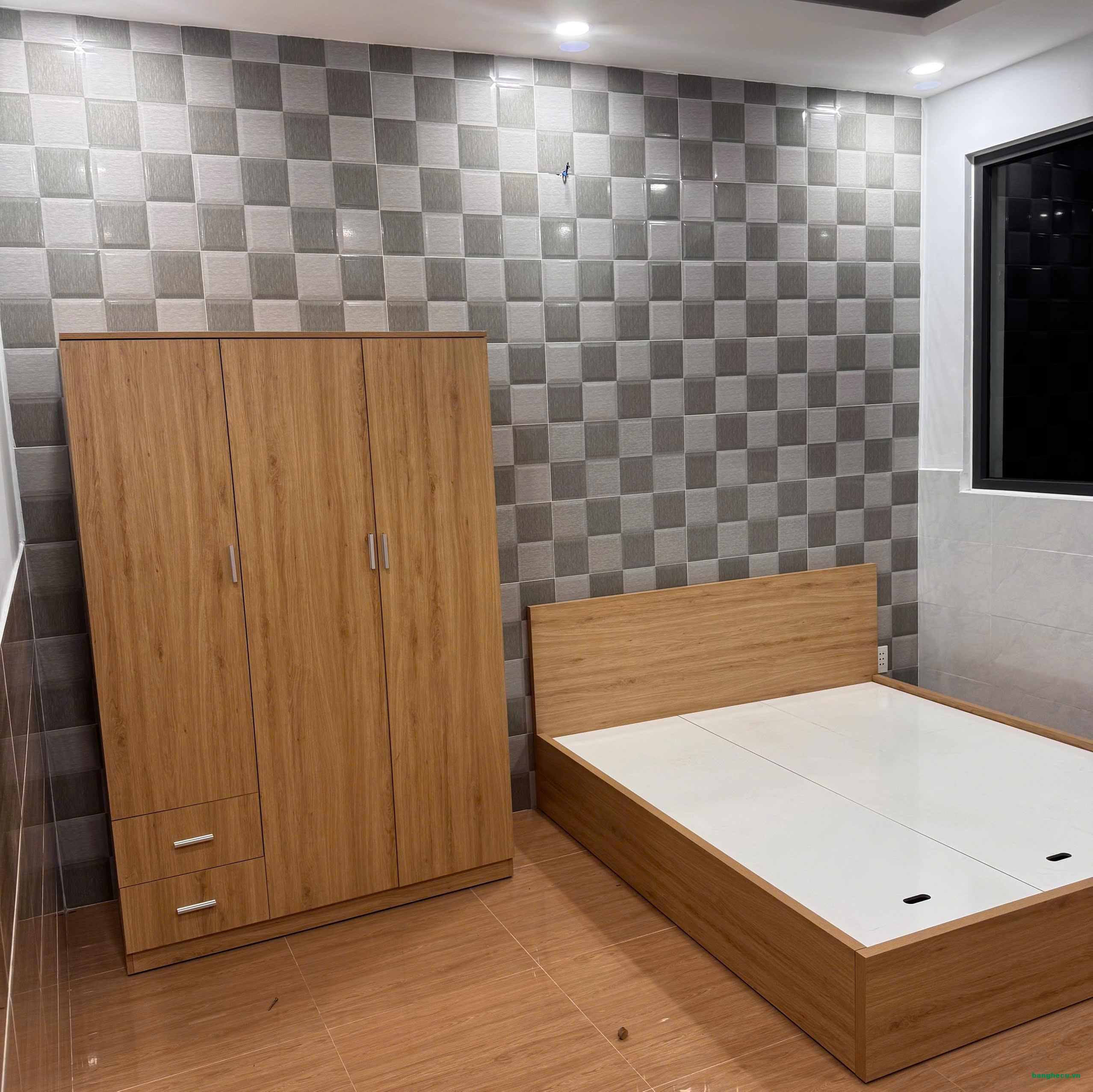 Combo giường tủ áo gỗ MDF tồn kho