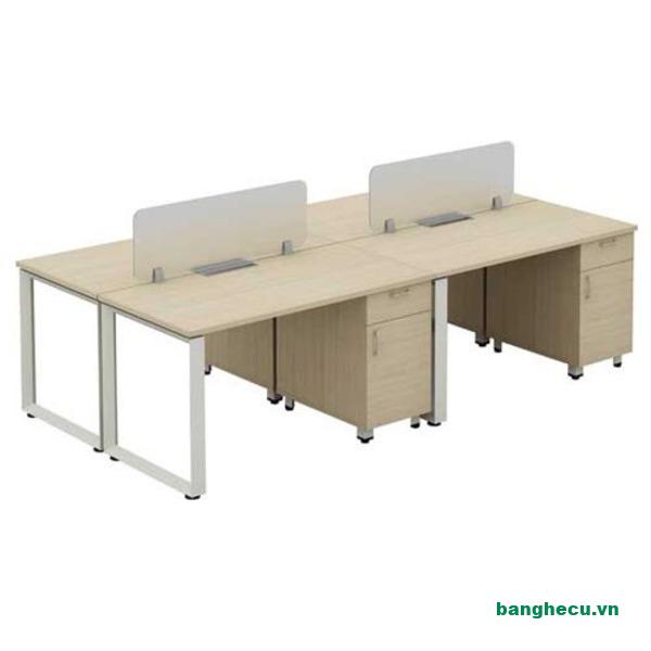 Module bàn làm việc 4 chỗ có vách ngăn
