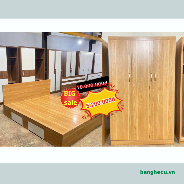 Combo giường 1m6 tủ áo đóng mới 100% - Ảnh 5