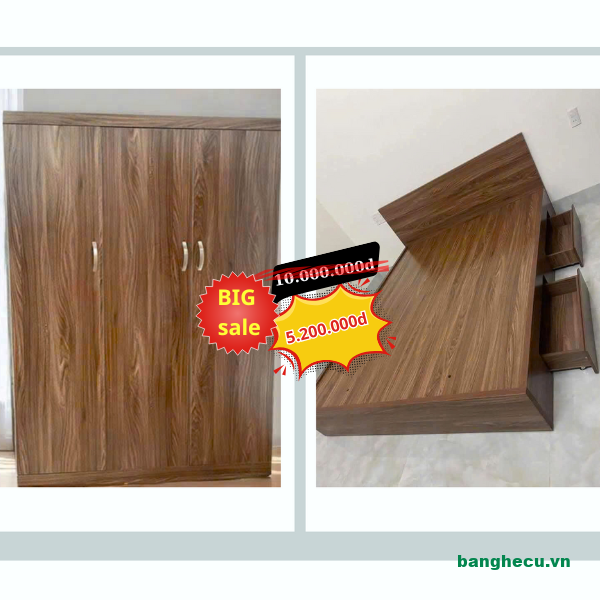 Combo giường 1m6 tủ áo đóng mới 100% - Ảnh 7
