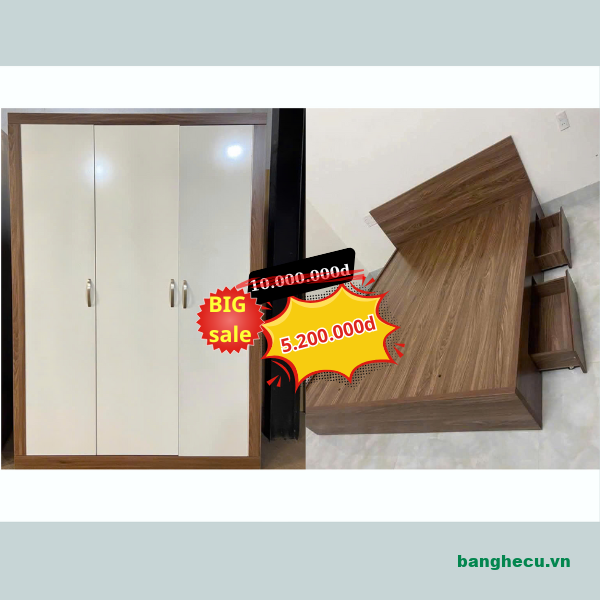 Combo giường 1m6 tủ áo đóng mới 100% - Ảnh 6