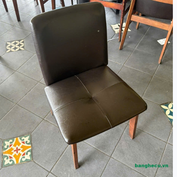 Ghế dựa gỗ tự nhiên mặt nệm bọc da cũ - Ảnh 2