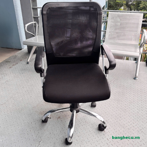 Thanh lý ghế xoay văn phòng lưng lưới chân inox - Ảnh 2