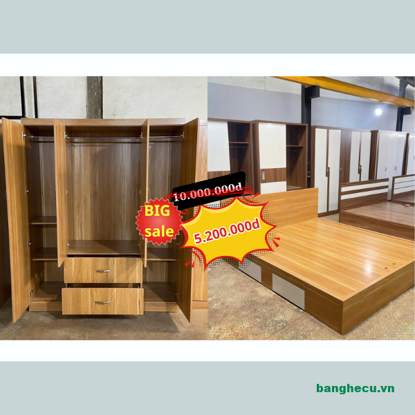 Combo giường 1m6 tủ áo đóng mới 100% - Ảnh 2