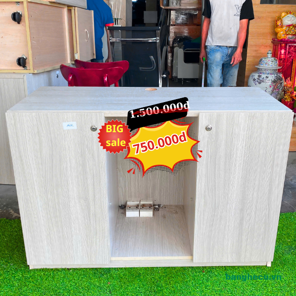 Tủ hồ sơ thấp 1mx45cm màu kem như mới