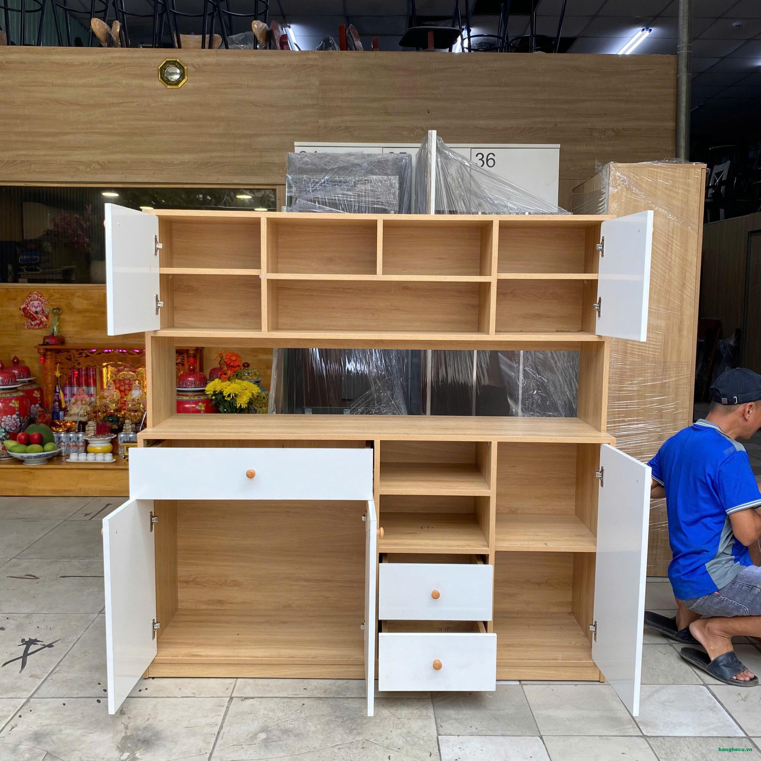 Tủ kệ gia dụng gỗ MDF 1mx1m5 mới 100% - Ảnh 2