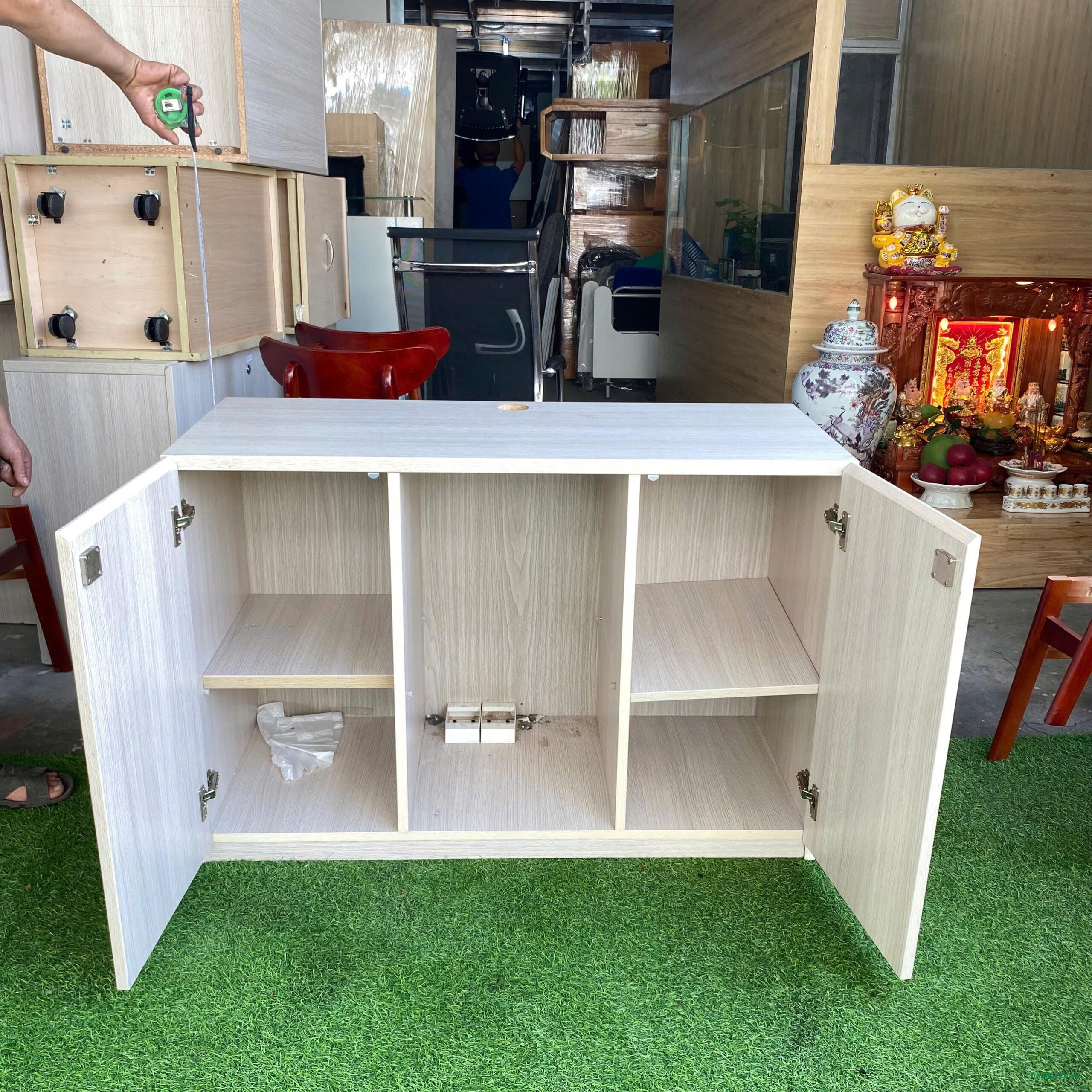 Tủ hồ sơ thấp 1mx45cm màu kem như mới - Ảnh 2