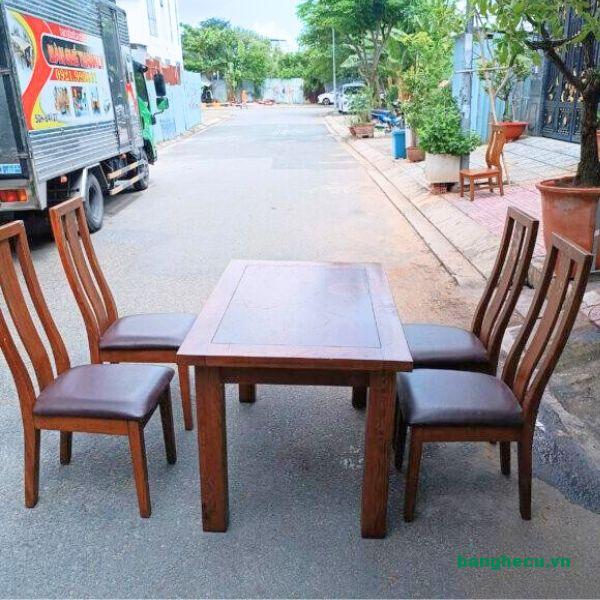 Thanh lý bộ bàn ăn gỗ sồi mỹ 4 ghế