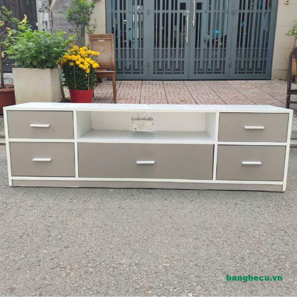 Tủ kệ tivi treo tường trắng gỗ MDF như mới
