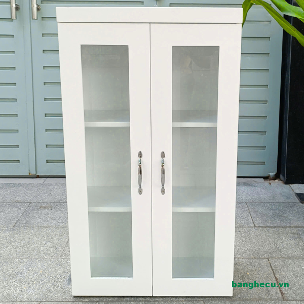 Tủ trưng bày cửa kính trắng 60cmx1m05 như mới