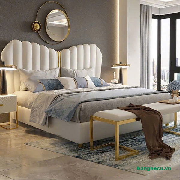 Giường bọc nệm đầu cao chuẩn luxury giá tốt - Ảnh 5