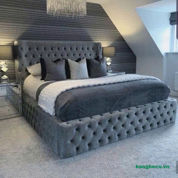 Giường bọc nệm đầu cao kiểu lỗ đang hot nhất - Ảnh 2