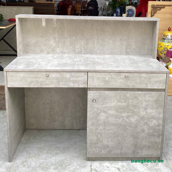 Thanh lý quầy lễ tân, quầy thu ngân gỗ MDF xám 1m2