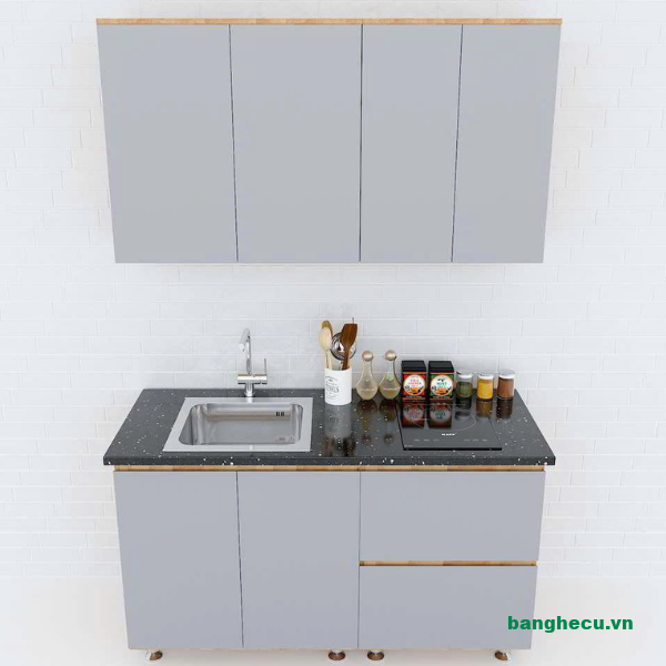 Bộ tủ bếp gỗ mặt đá tiện lợi cho căn hộ, chung cư - Ảnh 4