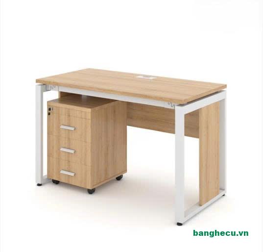 Bàn làm việc chân sắt gỗ MDF có yếm che mới 100% - Ảnh 2
