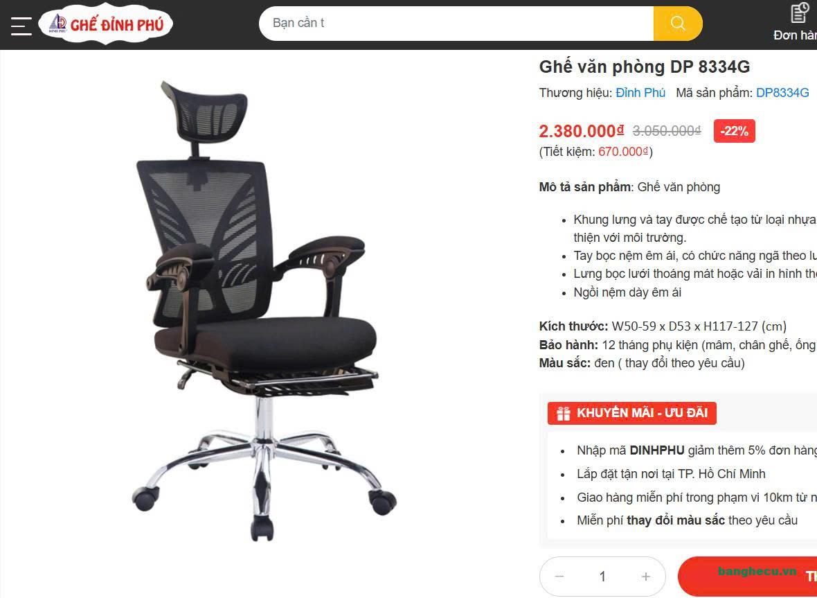 Ghế văn phòng 2 chức năng hiệu Đỉnh Phú như mới - Ảnh 2