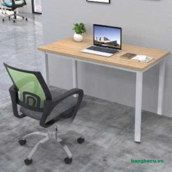 Bàn văn phòng làm việc chân sắt trắng giá tốt