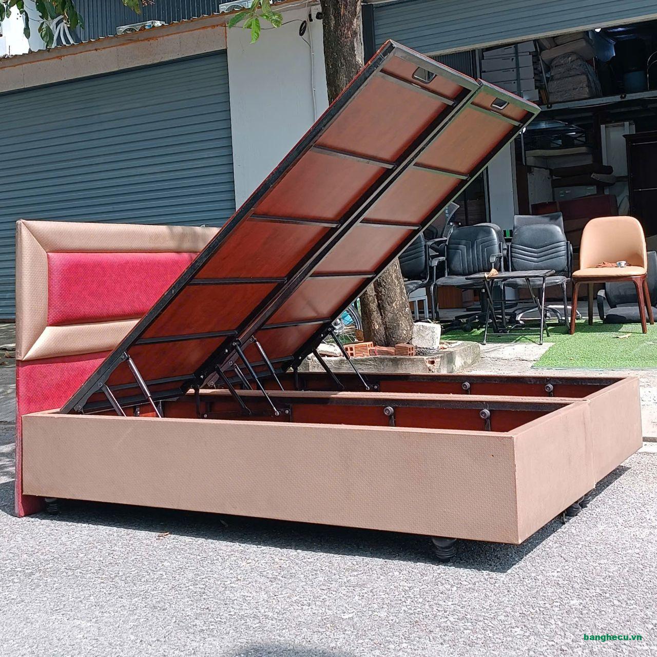 Giường ngủ thông minh bọc da 1m6x2m thanh lý - Ảnh 2