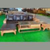 Bộ ghế sofa gỗ sồi chữ L mặt nệm cao cấp