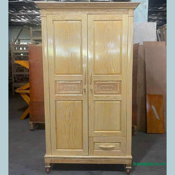 Tủ quần áo gỗ sồi 2 cánh giá tốt giao ngay
