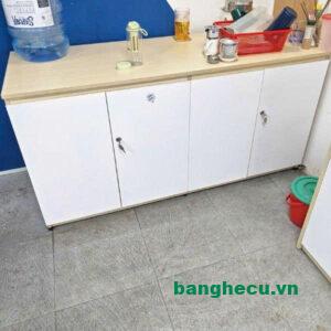 Tủ hồ sơ thấp gỗ MDF màu kem 1m6x80cm