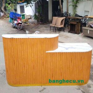 Quầy lễ tân văn phòng chữ L gỗ MDF như mới