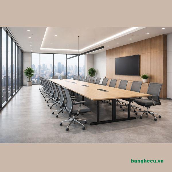 Bàn họp chân sắt phòng họp lớn mới 100%
