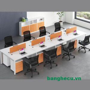 Bàn làm việc cụm 8 chỗ hiện đại chân sắt mới 100%