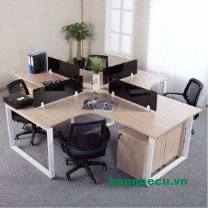 Cụm bàn làm việc teamwork 4 người hiện đại