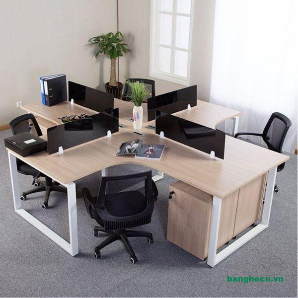 Cụm bàn làm việc teamwork 4 người hiện đại