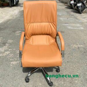 Ghế xoay Trưởng phòng bọc da chân inox tồn kho