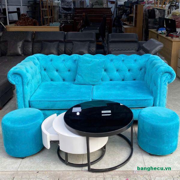 Thanh lý bộ sofa vải nhung tân cổ điển như mới
