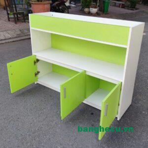 Alternative view of Tủ hồ sơ tài liệu gỗ MDF trắng xanh như mới