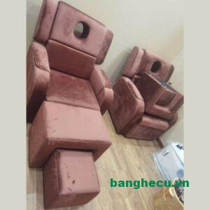 Ghế massage chân spa vải nhung hồng cũ đẹp
