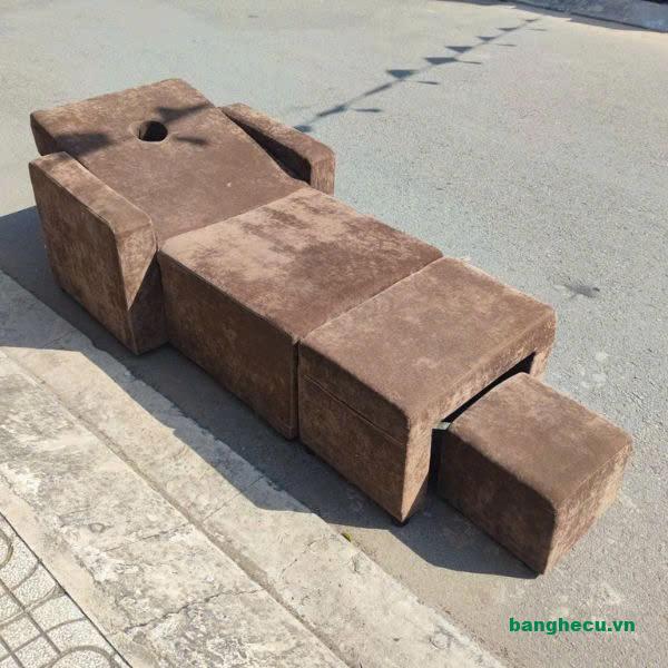 Thanh lý ghế massage foot nâng cơ vải nhung mới 90%