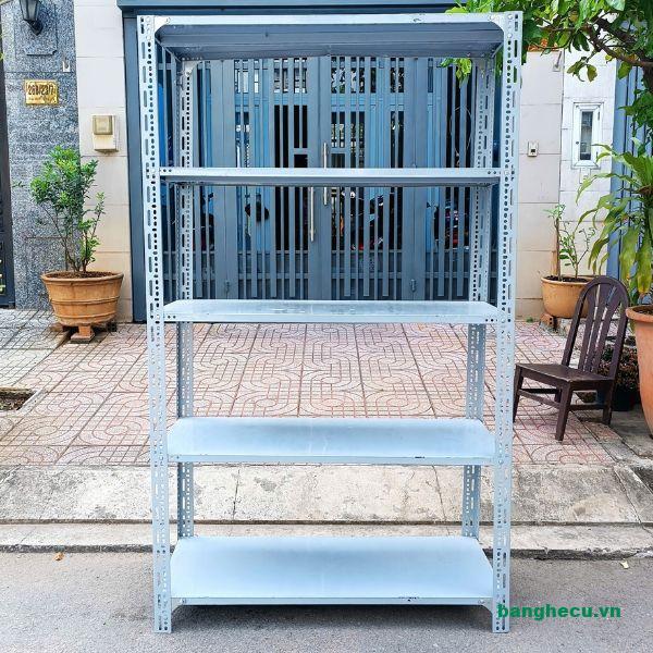 Thanh lý kệ sắt V lỗ 5 tầng 1m2x2m03 như mới