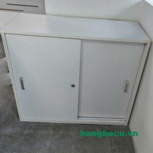 Thanh lý tủ hồ sơ thấp 2 cánh cửa lùa như mới
