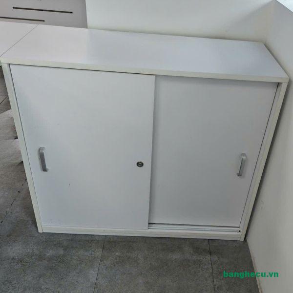 Thanh lý tủ hồ sơ thấp 2 cánh cửa lùa như mới