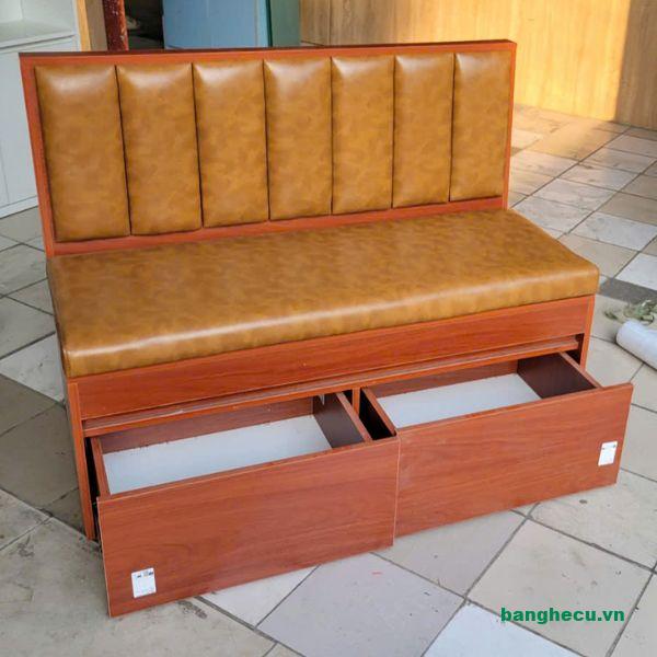 Ghế sofa băng khung gỗ nệm da đẹp 2 hộc tiện lợi - Ảnh 2